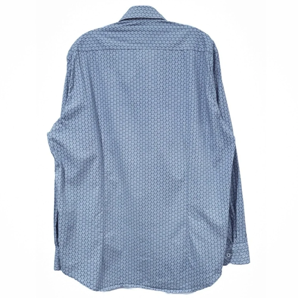Report Collection Modern Fit Geo Print Button Front Shirt - Picture 2 of 8